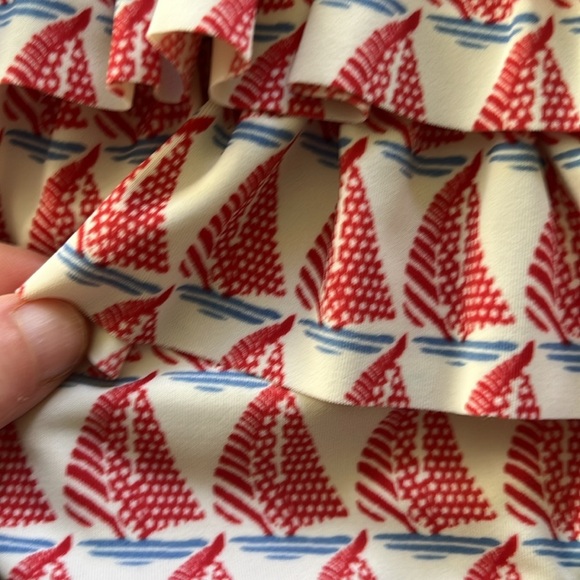 JANIE and JACK ~ Girls Ruffled Sail Boat One Piece Bathing Suit 3-6 Months - Picture 2 of 7